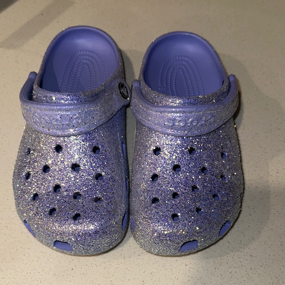 CROCS Glittery Purple Kids Water Shoes